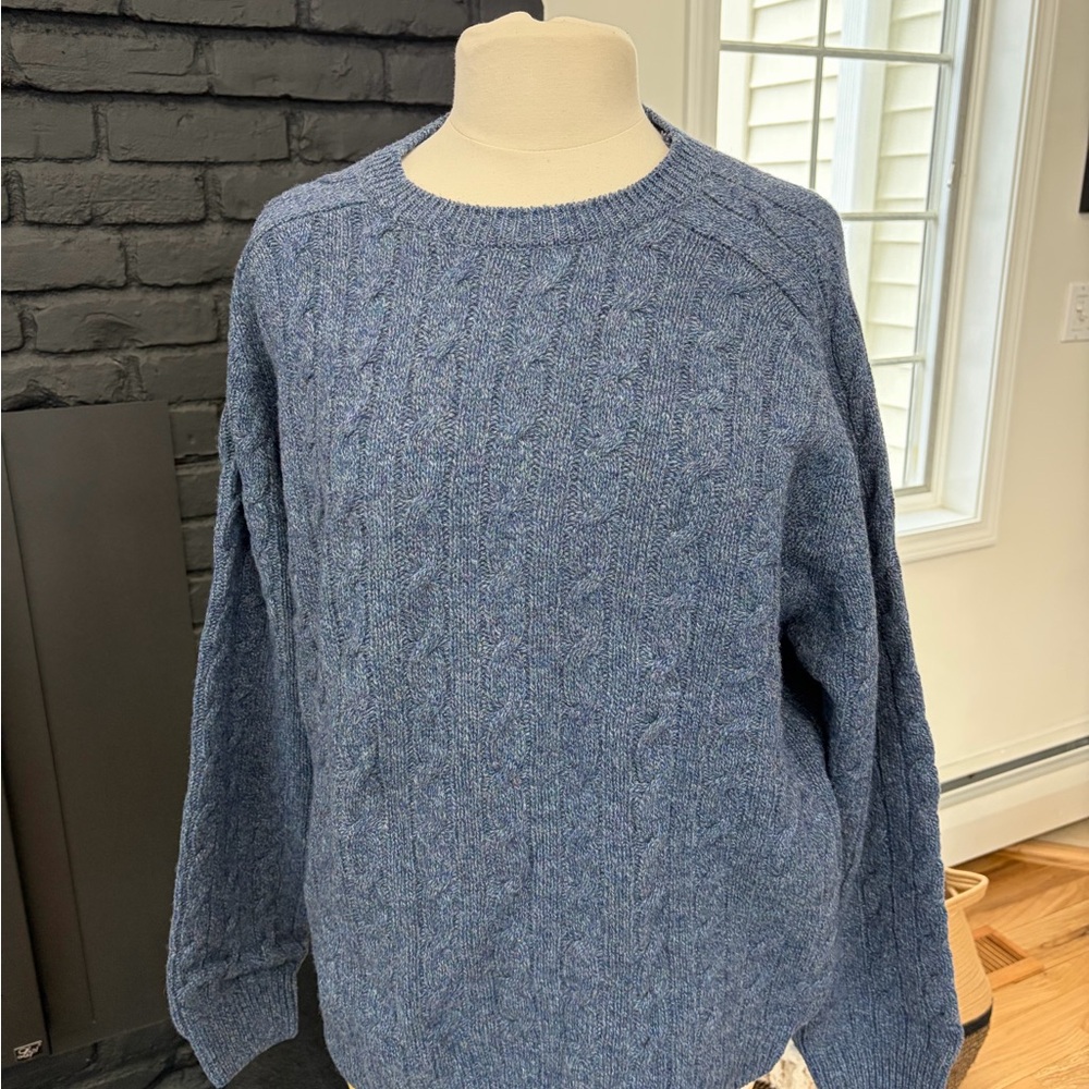 Vintage 90s L.L. Bean Lambswool Sweater Pullover Size Large Made In Scotland